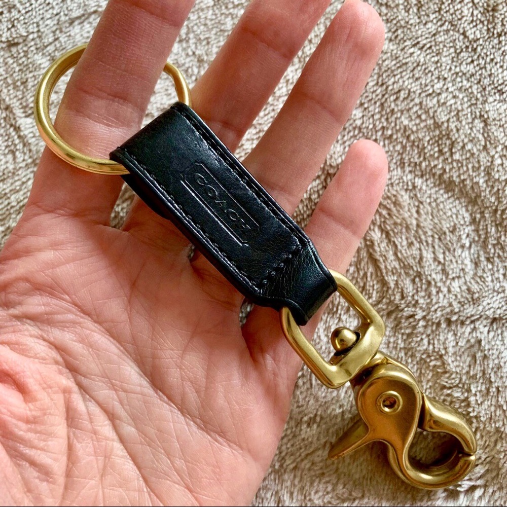 COACH Men’s /Unisex Trigger Snap Black Key Ring